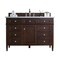 James Martin Vanities Brittany 48in Single Vanity, Burnished Mahogany w/ 3 CM Carrara Marble Top 650-V48-BNM-3CAR - alternate 1